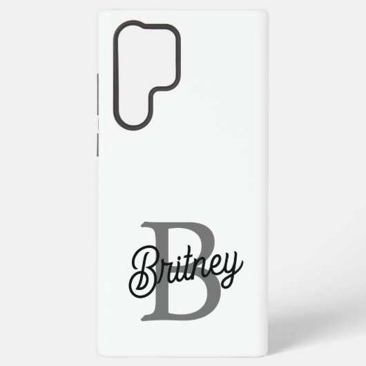 Modernes, elegantes Monogramm Name Schwarz Graue S Samsung Galaxy Hülle (Rückseite)
