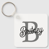 Modernes, elegantes Monogramm Name Schwarz Graue S Schlüsselanhänger (Vorderseite)