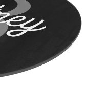 Modernes, elegantes Monogramm Name Schwarz Graue S Schneidebrett (Ecke)