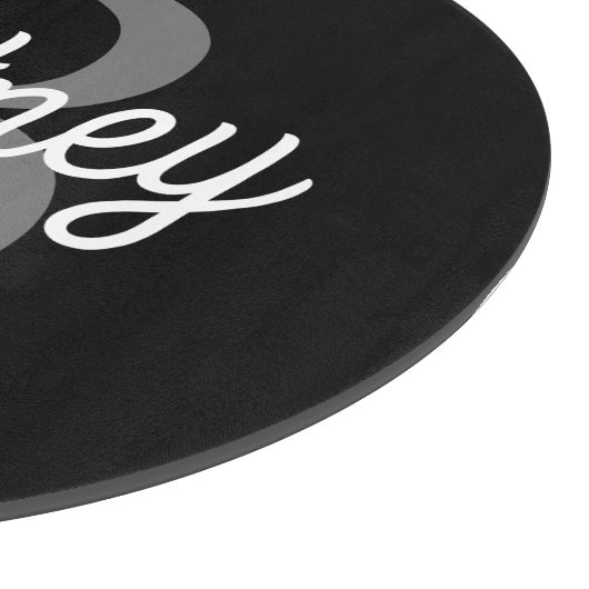 Modernes, elegantes Monogramm Name Schwarz Graue S Schneidebrett (Ecke)