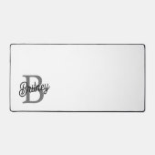 Modernes, elegantes Monogramm Name Schwarz Graue S Schreibtischunterlage (Vorderseite)