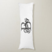 Modernes, elegantes Monogramm Name Schwarz Graue S Seitenschläferkissen (Vorderseite Vertikal)