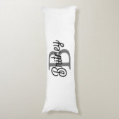 Modernes, elegantes Monogramm Name Schwarz Graue S Seitenschläferkissen (Vorderseite Vertikal)