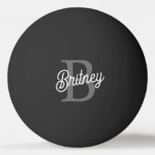 Modernes, elegantes Monogramm Name Schwarz Graue S Tischtennisball (Vorderseite)