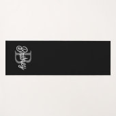 Modernes, elegantes Monogramm Name Schwarz Graue S Yogamatte (Vorderseite (Horizontal))