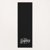 Modernes, elegantes Monogramm Name Schwarz Graue S Yogamatte (Vorderseite)