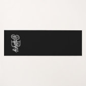 Modernes, elegantes Monogramm Name Schwarz Graue S Yogamatte (Vorderseite (Horizontal))