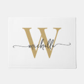 Modernes, elegantes Monogramm Name Script Fußmatte (Vorderseite)