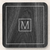 Modernes, elegantes Monogramm-Original aus schwarz Getränkeuntersetzer (Vorderseite)