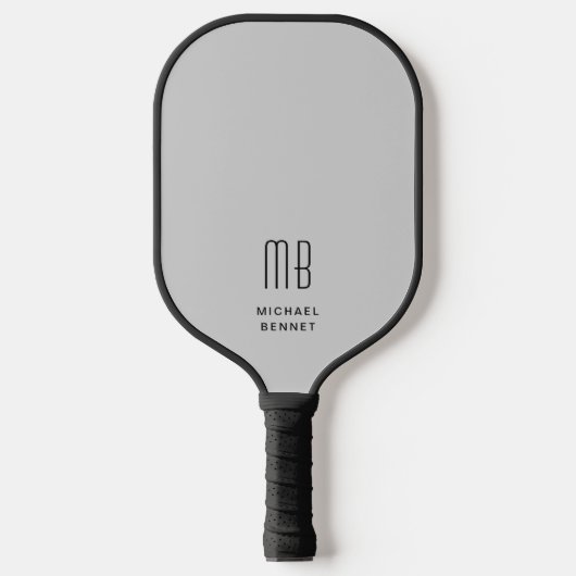 Modernes, elegantes Monogramm Pickleball Schläger (Vorderseite)