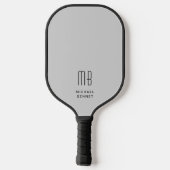 Modernes, elegantes Monogramm Pickleball Schläger (Rückseite)