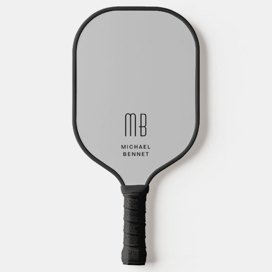 Modernes, elegantes Monogramm Pickleball Schläger (Rückseite)