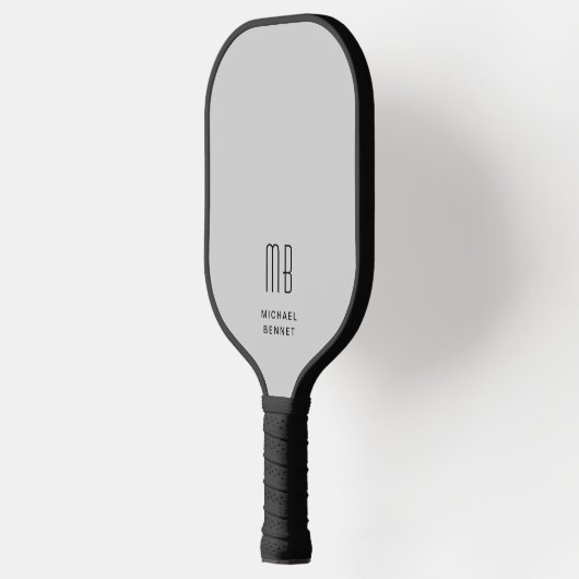 Modernes, elegantes Monogramm Pickleball Schläger (Links)