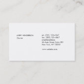 Modernes elegantes Monogramm, Schwarz und Weiß Bok Visitenkarte (Rückseite)