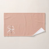 Modernes, elegantes Monogramm-Skript Rosa Badhandtuch Set (Handtuch)