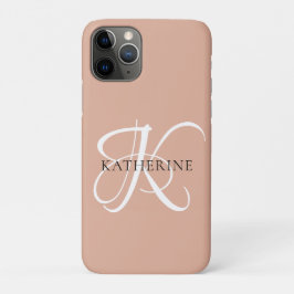 Modernes, elegantes Monogramm-Skript Rosa Case-Mate iPhone Hülle