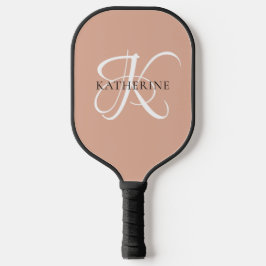 Modernes, elegantes Monogramm-Skript Rosa Pickleball Schläger