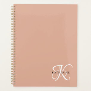 Modernes, elegantes Monogramm-Skript Rosa Planer