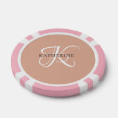 Modernes, elegantes Monogramm-Skript Rosa Pokerchips (Einzeln)