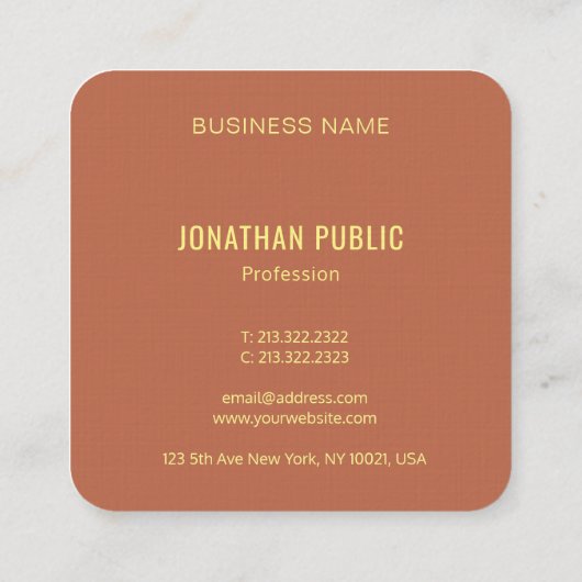 Modernes, elegantes Monogramm-Template Luxuriöses Quadratische Visitenkarte (Rückseite)