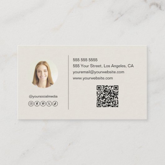 Modernes elegantes Monogramm Visitenkarte (Rückseite)