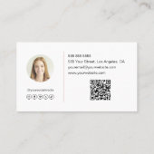 Modernes, elegantes Monogramm, weißes Rosa Visitenkarte (Rückseite)