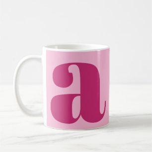 Modernes elegantes Monogramm, zunächst fett rosa Kaffeetasse
