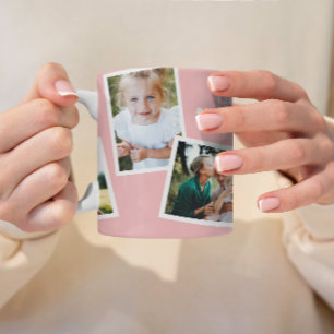Modernes, elegantes MultiFoto-Familienrosa Kaffeetasse
