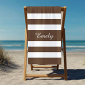 Modernes elegantes Muster aus braunen und weißen S Strandtuch