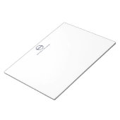 Modernes elegantes Navy Blue Circle Monogram Notizblock (angewinkelt)