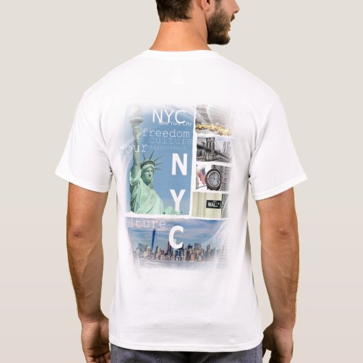Modernes elegantes New York City Manhattan Nyc Lib T-Shirt (Rückseite)