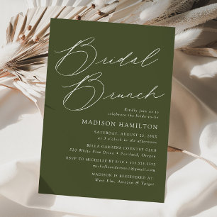 Modernes elegantes Olive Green Brautparty Brunch Einladung