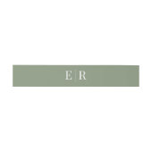 Modernes, elegantes Olive Monogramm Einladungsbanderole (Flach)