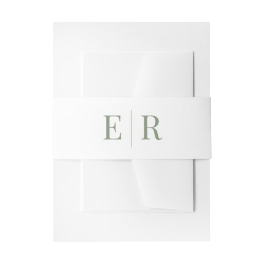 Modernes, elegantes Olive Monogramm Einladungsbanderole (Vorderseite Beispiel)