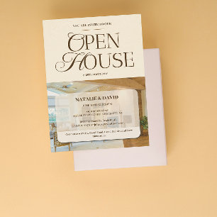 Modernes, elegantes Open House Foto Logo Business Einladung