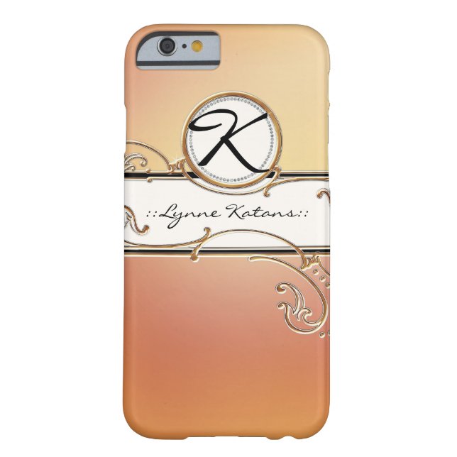 Modernes, elegantes Orange Pink Jewel Monogram Case-Mate iPhone Hülle (Rückseite)