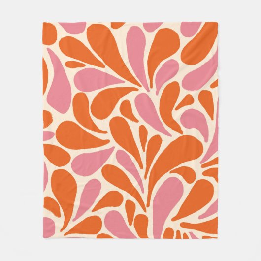 Modernes, elegantes orangefarbenes abstraktes gemu fleecedecke (Vorderseite)