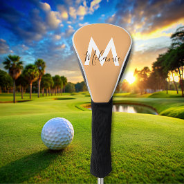modernes, elegantes Orangenmonogramm Golf Headcover