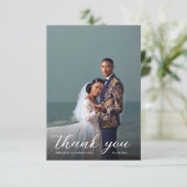 Modernes, elegantes Overlay Script 2 Vollständiges Dankeskarte (Stehend Vorderseite)