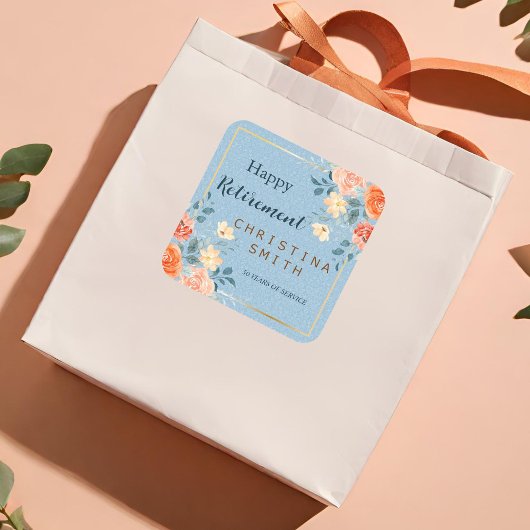 Modernes elegantes Party für Blumenbeete Quadratischer Aufkleber