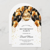 Modernes elegantes Party für die Altersvorsorge Bl Einladung (Vorne/Hinten)