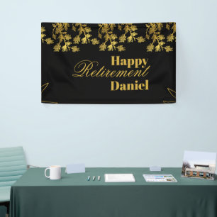 Modernes elegantes Party mit schwarzem Blumen Banner