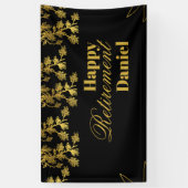 Modernes elegantes Party mit schwarzem Blumen Banner (Vertikal)
