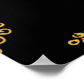 Modernes elegantes Party mit schwarzem Blumen Poster (Ecke)