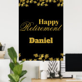 Modernes elegantes Party mit schwarzem Blumen Poster (Heimbüro)