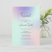 Modernes, elegantes Pastel Pink Mint Lila Farbgebu Einladung (Stehend Vorderseite)