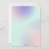 Modernes, elegantes Pastel Pink Mint Lila Farbgebu Einladung (Rückseite)