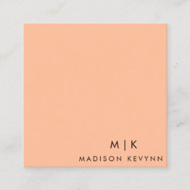 Modernes Elegantes Peach Fuzz Beauty Beruflich Quadratische Visitenkarte