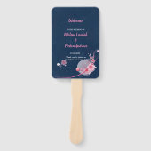 Modernes, elegantes, pinkfarbenes Hochzeitsprogram Fächer (Vorderseite)