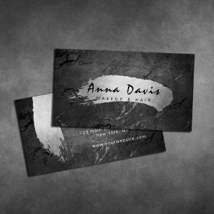 Modernes, elegantes Pinselstrich mit silberfarbene Visitenkarte